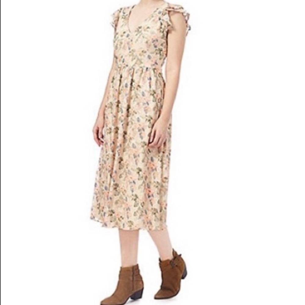 Red Herring multi-colored floral print midi dress